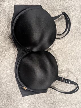 Victoria's Secret Black Satin Molded Push-Up Bra